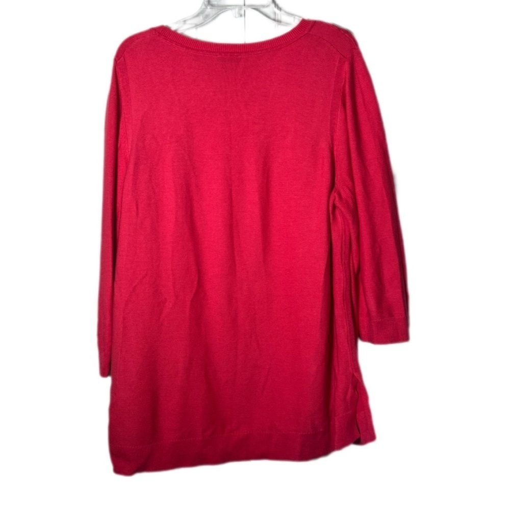 Talbots Vibrant Pink Crew Neck Sweater - Picture 2 of 3